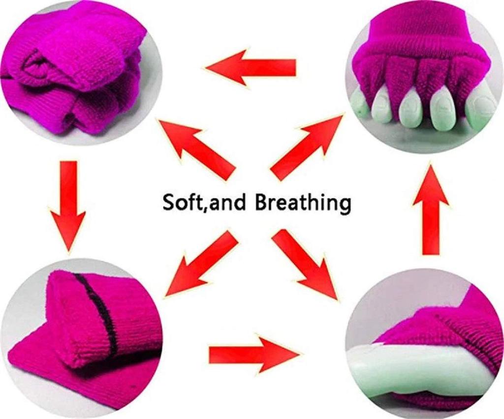 Digital Shoppy Five Toes Separators Foot Sock Hallux Valgus Corrector Bunion Adjuster Foot Care Alignment Straightener Socks - 1 Pair (PINK)