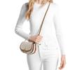 Michael Kors MK Mila Printed Gold Lock Coated Canvas Shoulder Bag Small Women Shoulder Bag Vanilla-White 35F5GIMC1B-VANILLA