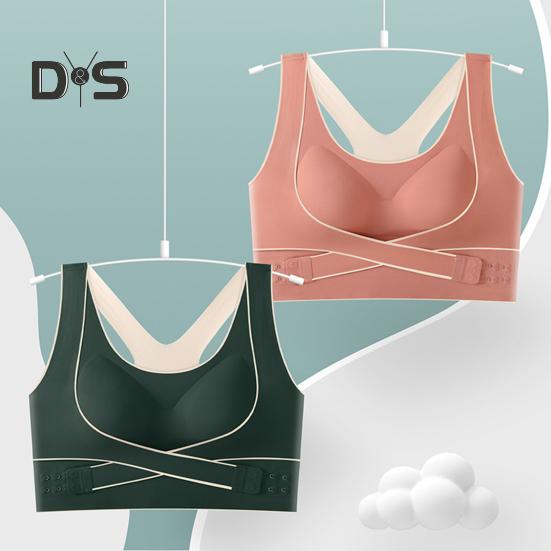 Damen-Sport-BH mit stoßfester Rückenkorrektur, elastischer Push-Up-BH mit Kreuzgurtverschluss, weich, atmungsaktiv, gepolstert, bügellos, Übergröße