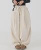 PIANER Corduroy Bonded Wide Parachute Pants (Cream)