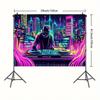 1pc Vivid Music DJ Background Banner - Polyester Material, for DJ Party Decoration
