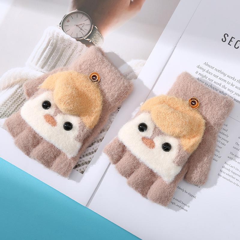 

Детские перчатки Penguin с полупальцами, зимние, холодные, утолщенные, для детей среднего и большого размера, с открытыми пальцами, для письма, с откидной крышкой, на пять пальцев recommended for 8-12 years old