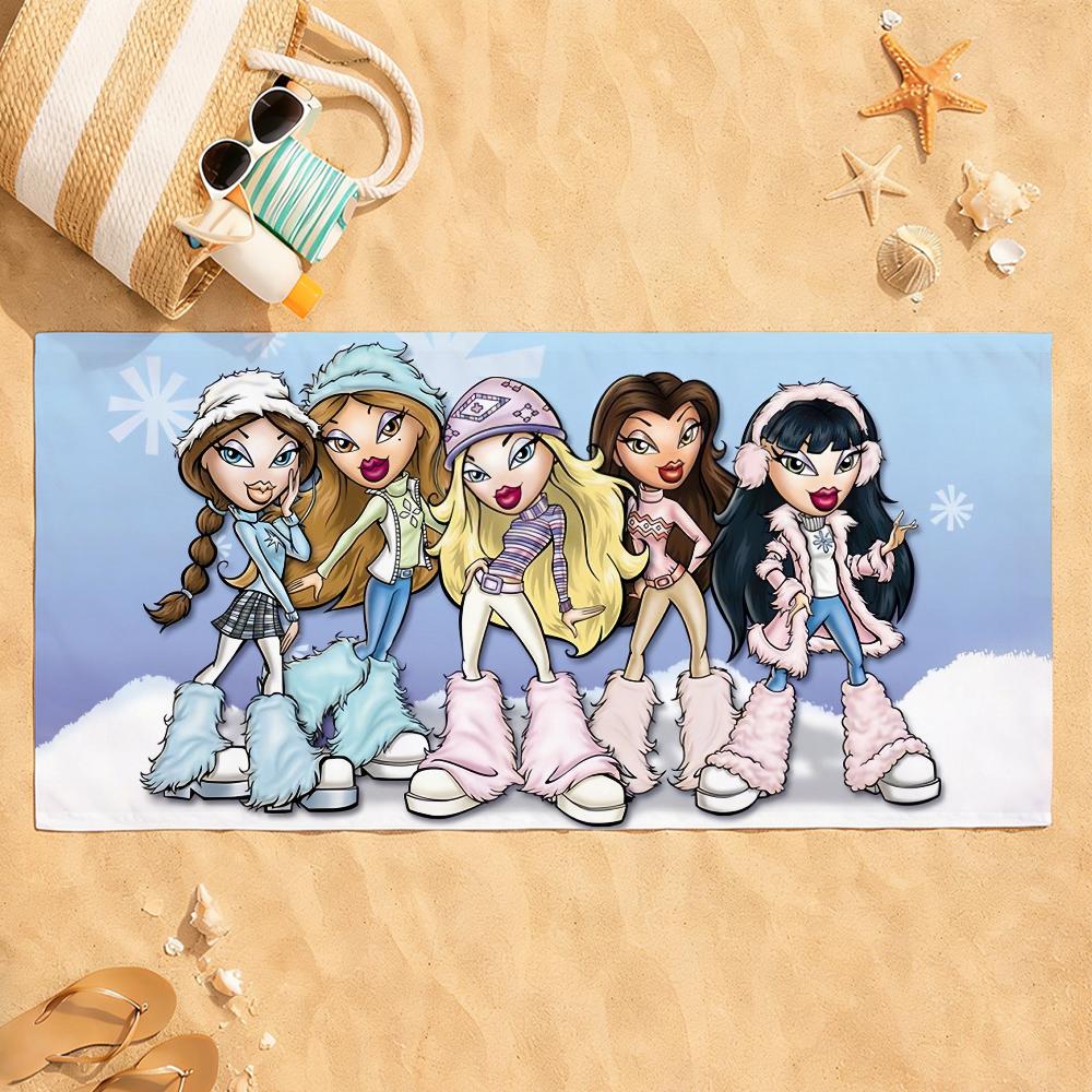 Fashion Doll B-Bratz-S Y2K Towel Quick Dry Absorbent Beach Towel for Sports, Fitness, Swimming and Outdoor Activities