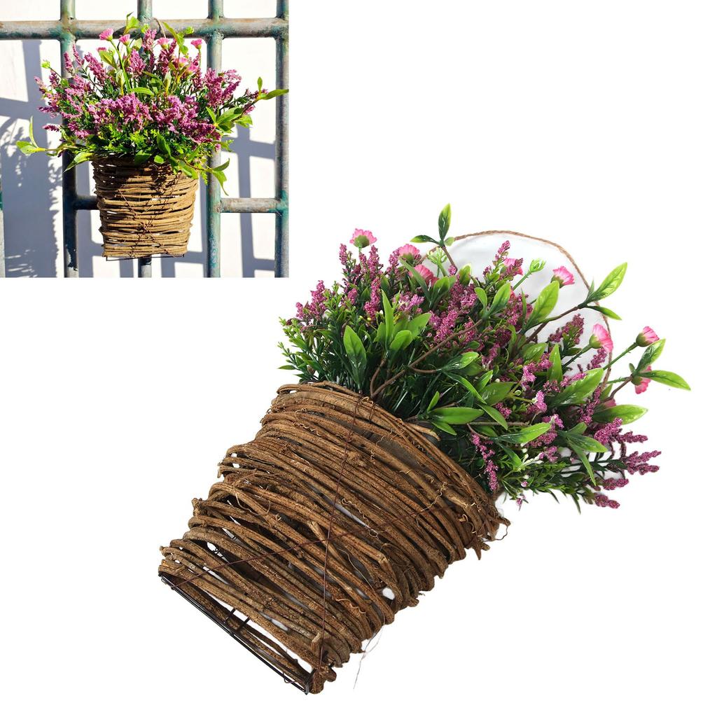 Berry Door Hanger Basket Decorative Wildflower Door Hanging Basket Wreath Exquisite Artificial Flowe
