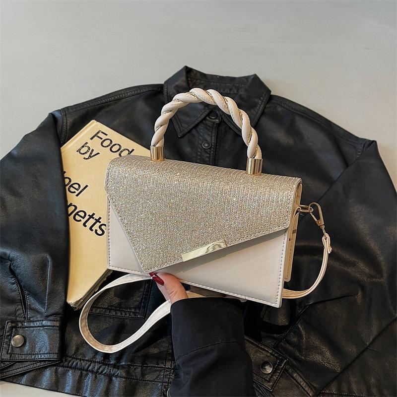 Fashion texture light luxury new small square bag solid color versatile casual simple portable shoulder messenger bag