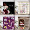 Pink perfume bottle shower curtain pink flower cosmetic pattern bathroom decoration modern fashion shower curtain with hook