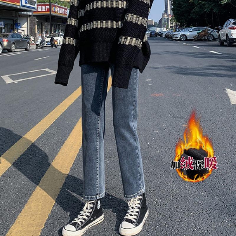 

2 брюки для беременных бархатные высокоэластичные джинсы зимние утепленные поддерживающие теплые брюки-трубы носить прямые брюки 3XL сине серый