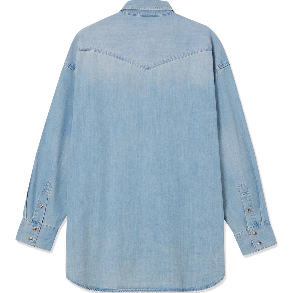 Levis SS24 Summer Collection Loose Minimalist Polo Long Sleeve Shirt Men Shirts Light-Blue 0018B-0001