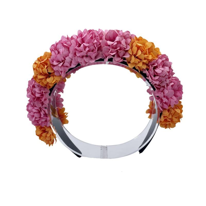 Европейский и американский новый ободок-венок из искусственных цветов гортензии, двусторонний венок из хризантем, богемский цветок смешанного цвета