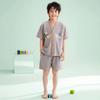 Fenteng [Antibacterial A-class Cotton] Summer New V-neck Cardigan Cartoon Outerwear Short Sleeve Home Clothes Set Children's Pajamas
