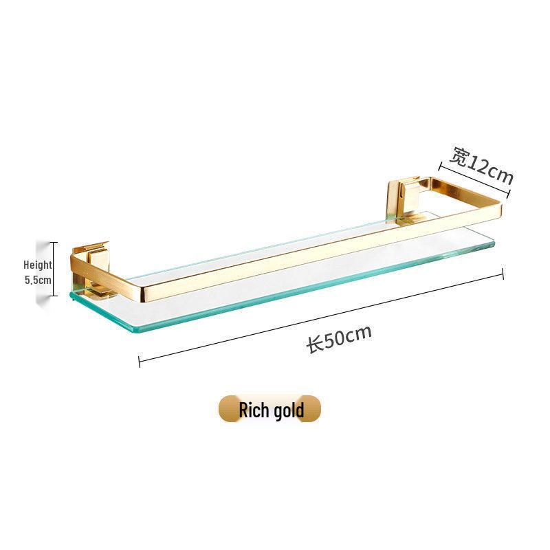 60cm Badezimmer Glasregal & Spiegelhalter – Einzelne Ebene