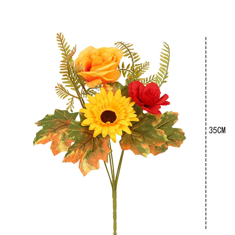 Autumn Artificial Flower Bouquet Prop Household Festival Party Halloween Maple Leaf Pumpkin Decoration