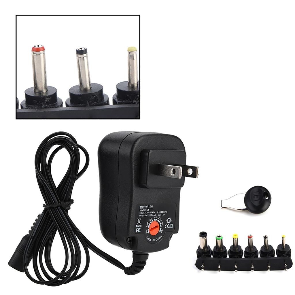 3 12V Adjustable Voltage Power Supply 12W Adapter 1.2A Output