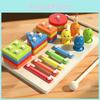 Childrens Fishing Wooden And Play The Qin Three In One Set Of Toy Columns