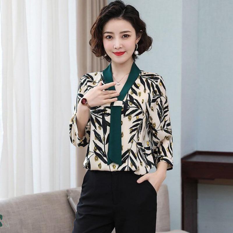 Prémiová šifonová košile Dámská Maminka Středního věku a Starší Maminka Letní Temperament Spodní košile Top Košile