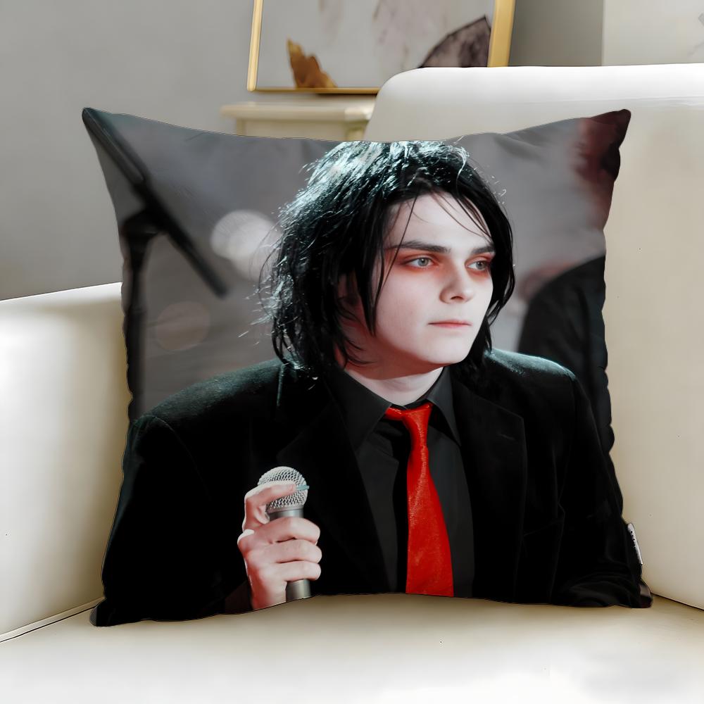 Popular Singer Gerard Way Cushion Cover Soft EasyWash Pillow Case Versatile for Couch Bed Travel and Office