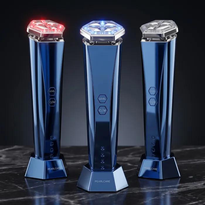 Pearl Care Deep Blue High-Frequency Beauty Device Facial Massager Hot & Cold Cooling Galvanic