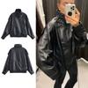 European and American style autumn and winter new fashion temperament women's clothing lychee pattern leather jacket