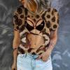 Summer Round Neck 3D Sexy Print Top Fashionable Casual Short Sleeved Women's T-shirts