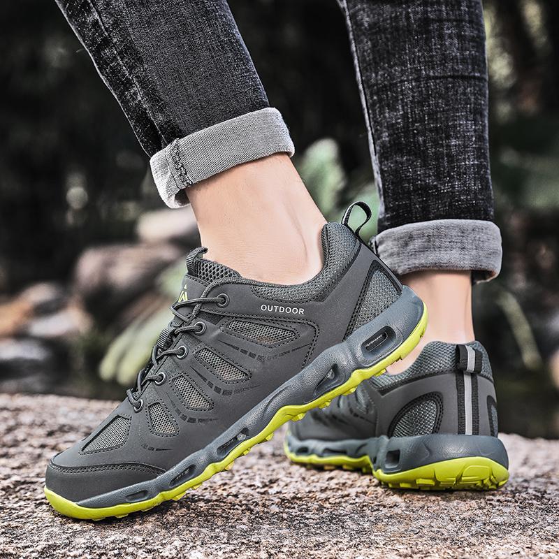 New Unisex Sports Shoes Breathable Mesh Upper Drainage Porous Sole Walking Shoes Outdoor Off-Road Hiking Casual Shoes