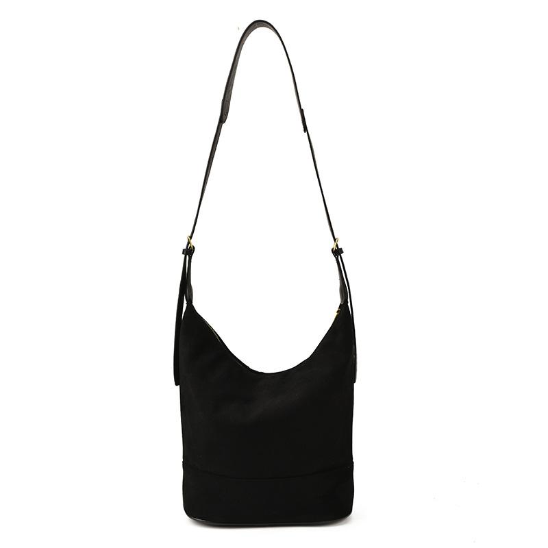 Suede Shoulder Bag Women Fashion Hobo Bag With Slouchy Design Soft Texture Handbag Everyday Use чёрный