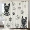 Cartoon Cute Dog Animal Pattern Shower Curtain, Flowers and Plants Bathroom Decorative Shower Curtain,Home Curtain with Hooks