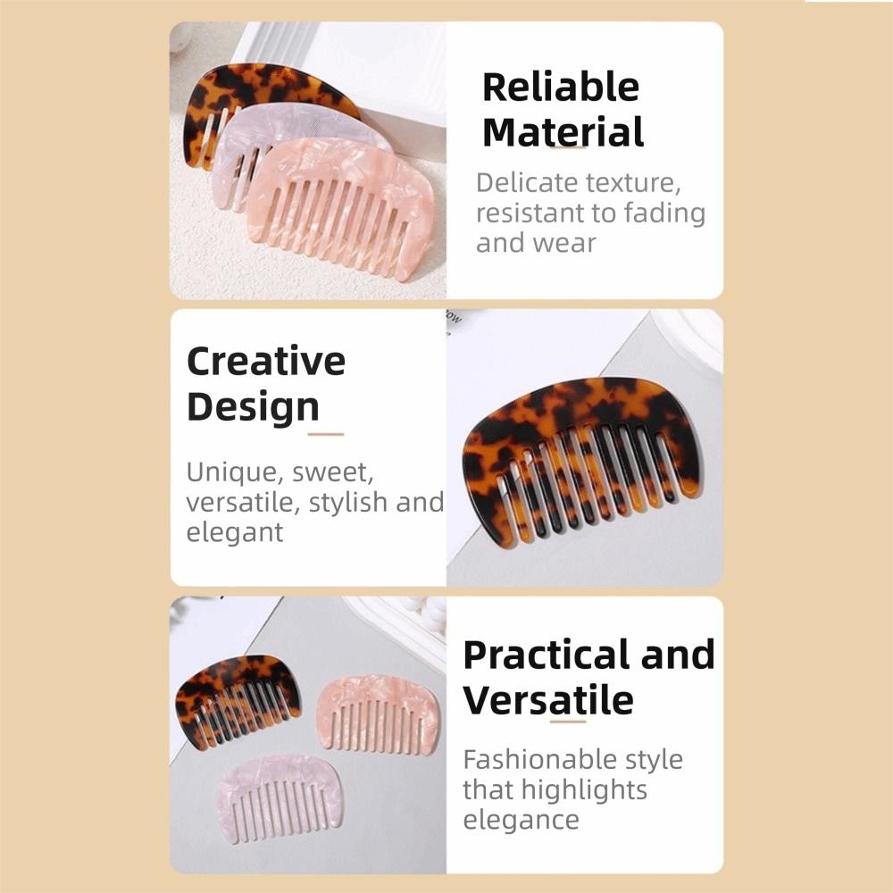 Pocket Comb Acetate Hair Comb Marble Pattern Scalp Massage Comb Travel Essential