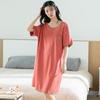 Women's Summer Cotton Loose Casual Short Sleeve Nightdress