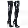 14cm Hoher Stilettoabsatz Spitzschuh Unisex Oberschenkelhoch Über dem Knie Klassisch Vintage Sexy Stretch Lange Stiefel