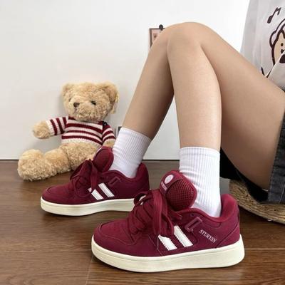 Nowe damskie sneakersy w kolorze wina modne płócienne buty damskie z niską cholewką letnie codzienne buty wulkanizowane damskie De Lona