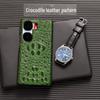 Genuine Leather Crocodile Skull Half Package Case for iQOO Neo6/Neo6SE
