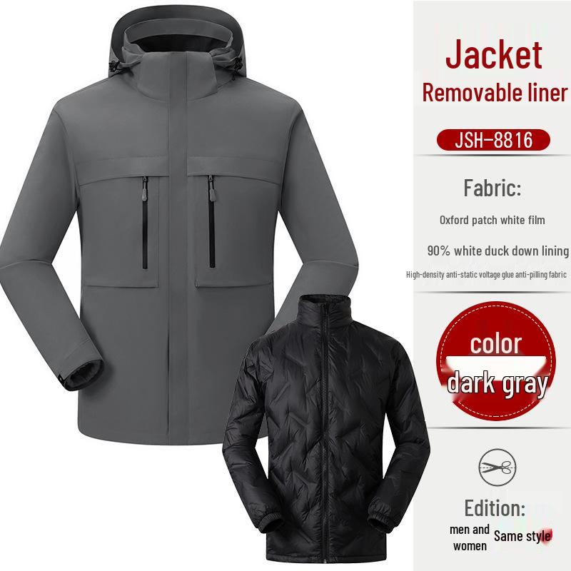 Au Li Rong Windproof Jacket: Customizable with Logo Embroidery, Detachable, Plus Velvet for Workwear