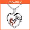 Stylish Animal Themed Heart Shaped Necklace For Girls Perfect Gift For Lovers