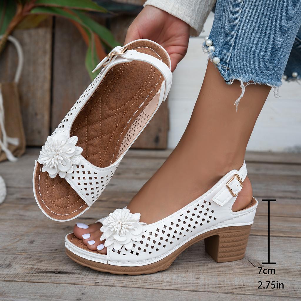 Sandalias de Moda Retro para Mujer 2025 Nuevo Verano Clásico Slip-on Ligeras Cómodas Zapatos de Tacón Alto Sandalias Transpirables Mujer Mujer