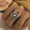 Gothic Spider Rings For Women Men Charm Punk Aesthetic Couple Halloween Jewelry Retro Cool Black Spider Webs Animal Finger Ring