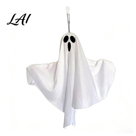 Durable Ghost Hanging Prop Halloween Glowing Decor Fabric Light Up Ornament for Window Reusable Pendant Door Spooky Yard Patio Decoration