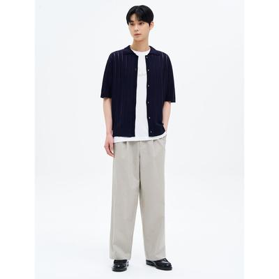 Linen Blended Wide Fit Pants Beige