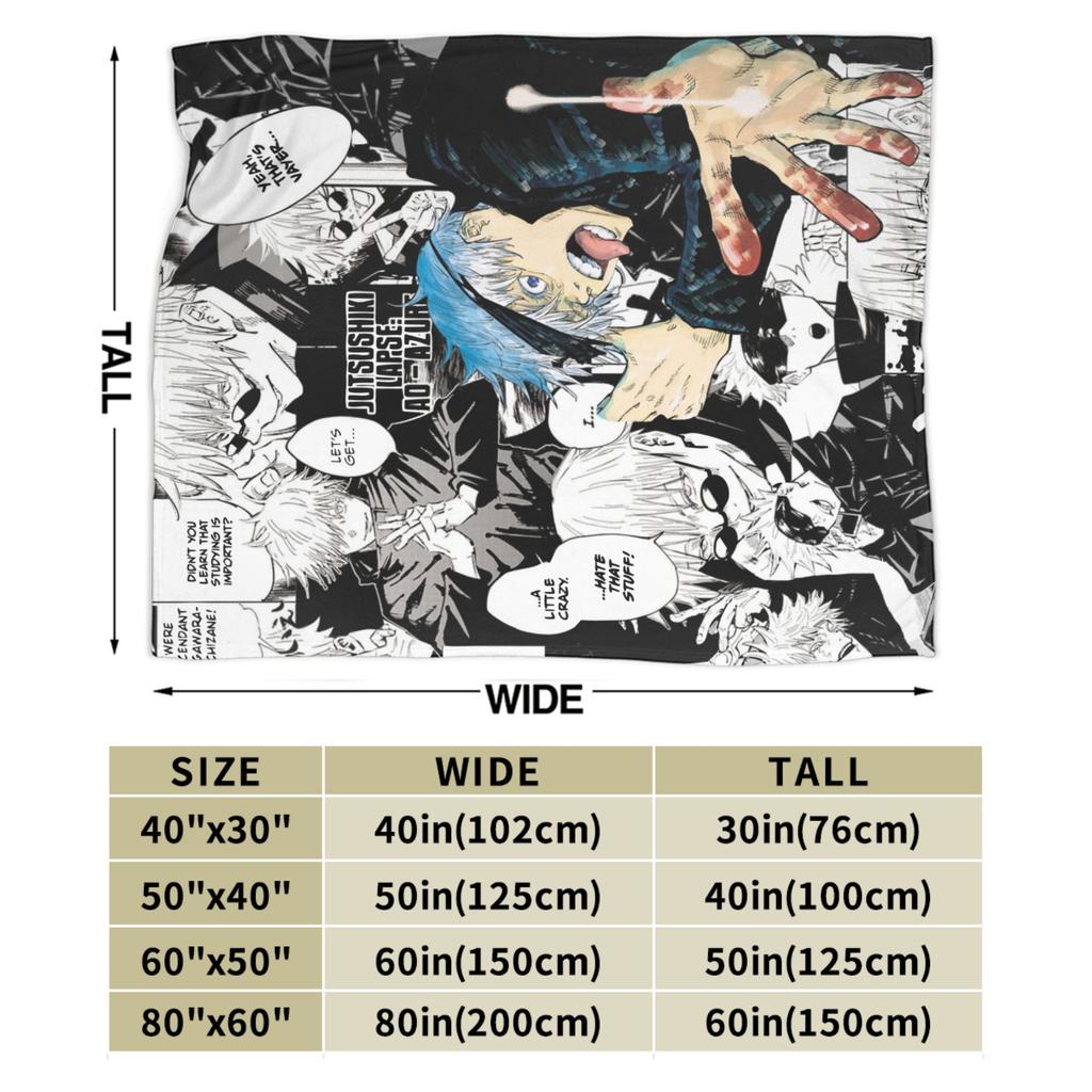 Gojo Satoru Jujutsu Kaisen Manga Collage Blankets Anime JJK Fleece Throw Blanket Bedroom Sofa Decoration Soft Warm Bedspreads,