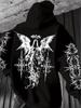 Heren Dames Gothic Doorn Engel Print Hoodie Herfst Winter Warm Hooded Sweatshirt Donkere Grunge Streetwear Losse Koppel Pullover