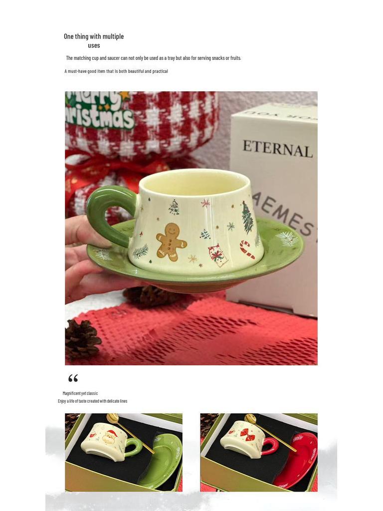 Caneca de Cerâmica para Café Desenho Animado de Natal - Lindo Presente Souvenir