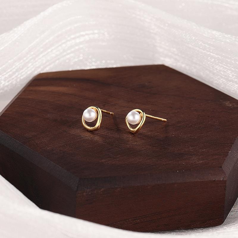 

Простые серьги с жемчугом, женские, французские, высокого класса, элегантные, темпераментные, универсальные