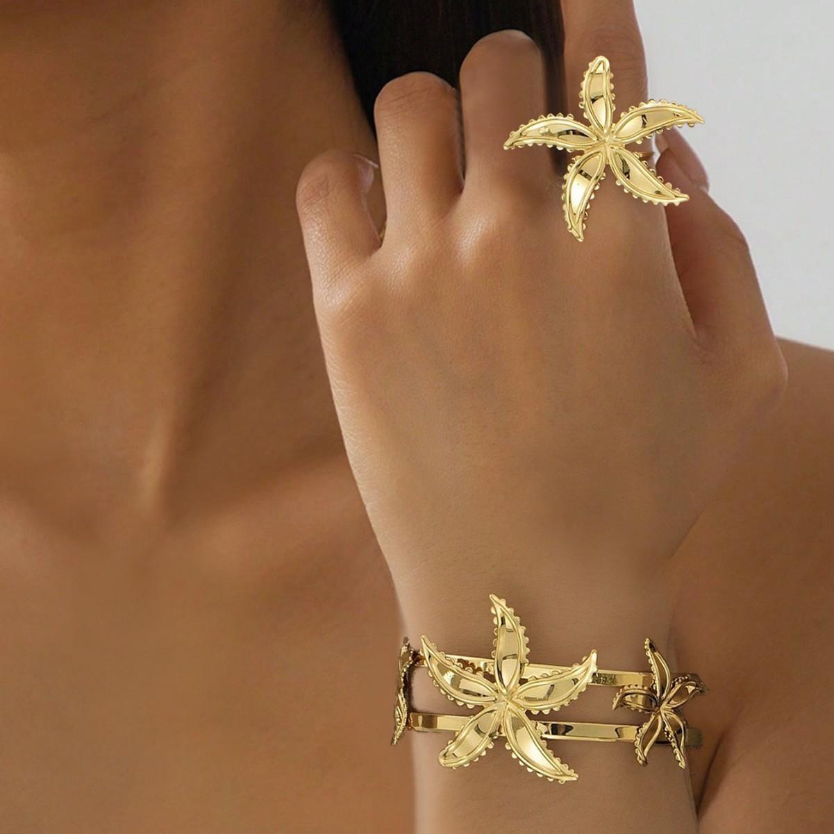 

Модные браслеты для женского комплекта украшений золотой