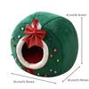 Soft Pet Hideaway Bed with Bow Decoration Snug Fleece Dome Cat for Cats, Quiet Naps,