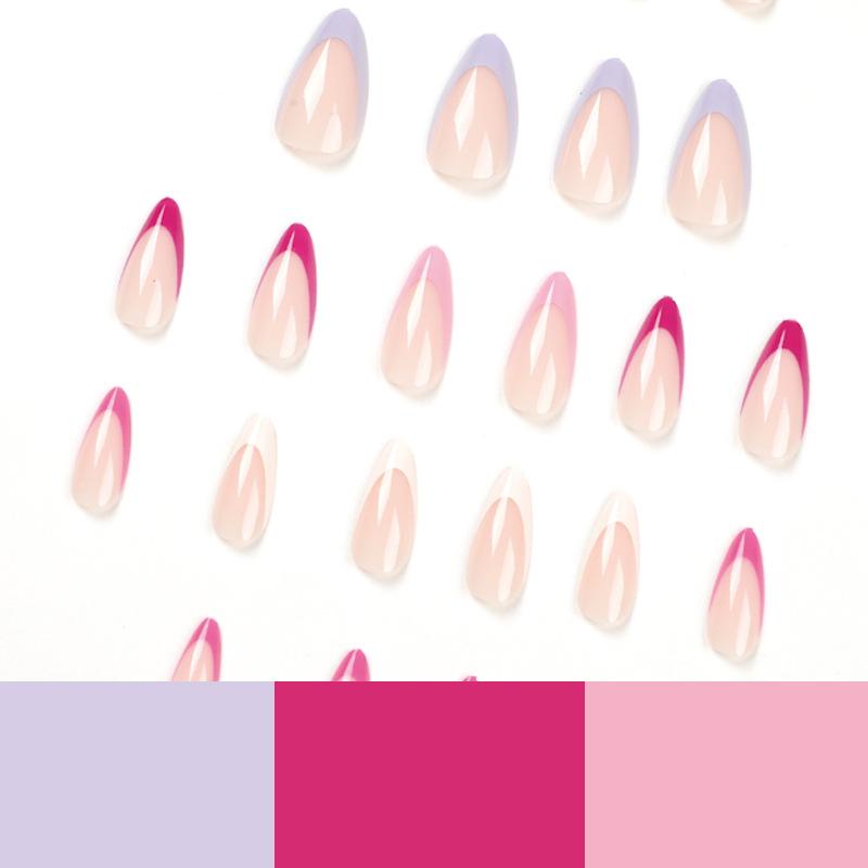 Tragbare Maniküre Einfache Fünf-Farben Französische tragbare Maniküre Abnehmbares Nagelstück Press-On-Nägel