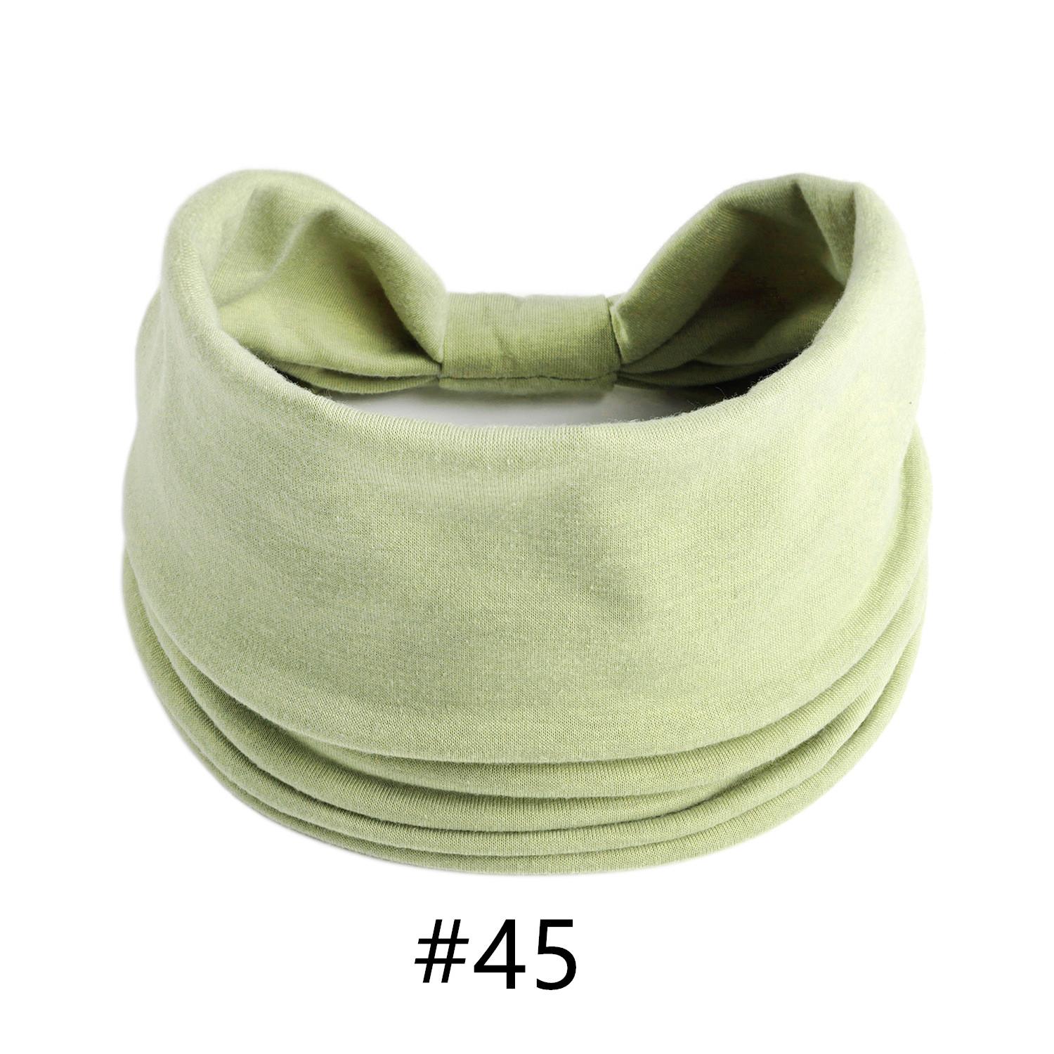 

Тюрбан на голову, сплошной цвет, широкие повязки на голову с узлом для женщин, мягкие хлопковые спортивные эластичные ленты для волос, аксессуары, бандана для йоги, повязка