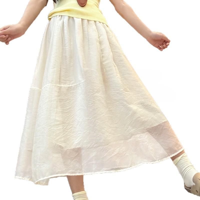 Women's Summer Pink Puffy Tiered Skirt High Waisted Slimming Tulle Half Skirt Tulle Voluminous