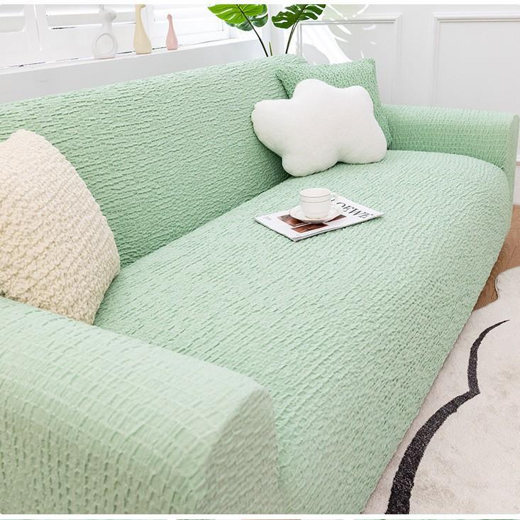 Bubble Fabric Sofa Cover Full Coverage Cream Style Cat Scratch Resistant Stretchable Sofa Protector
