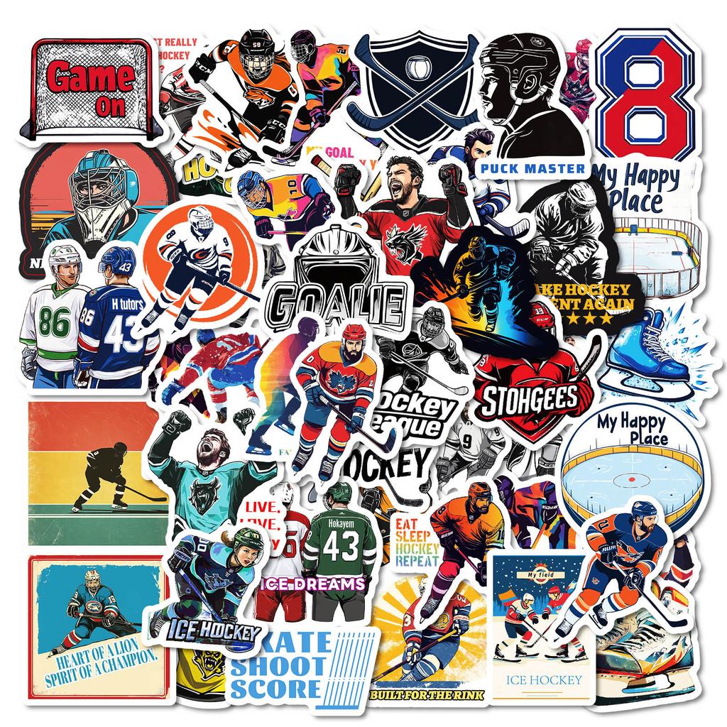 50 Nowe Naklejki Graffiti Sportowe z Gry Hokeja na Lodzie Dekorują Lodówkę Kask Laptop