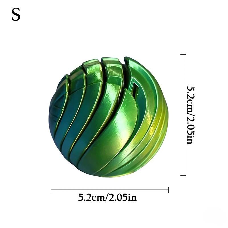 Sümük Topu Fidget Oyuncak 3D Baskılı Twistsphere Fidget Oyuncak Dişli Sıvı Akış Topu Dönen Tasarımlı Kaygı Giderici Oyuncaklar