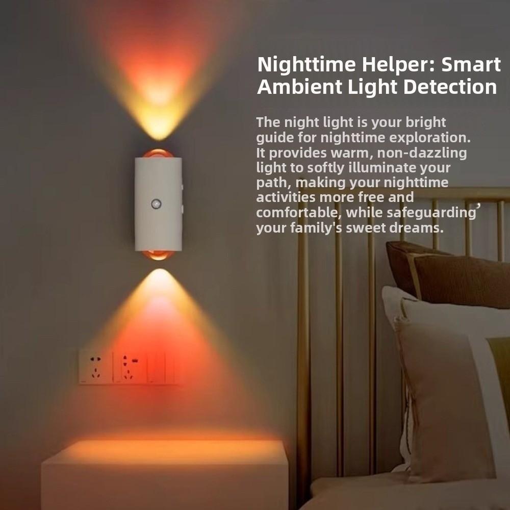 Dimmable Wall Lamp Rechargeable RGB Gradient Ambient Light Smart Magnetic Step Lamp  Bedroom